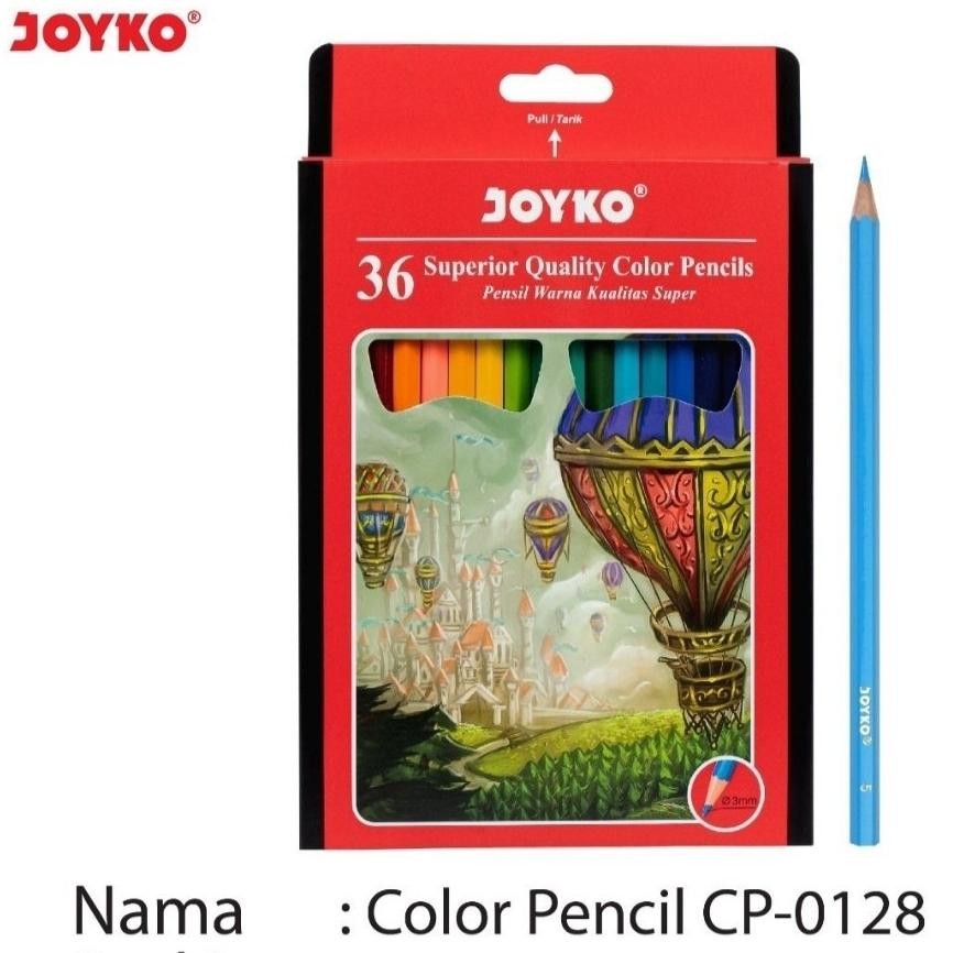 

Pensil Warna Joyko CP-0128 Superior Quality 36 Warna Color Pencils Hexagonal Grip AST