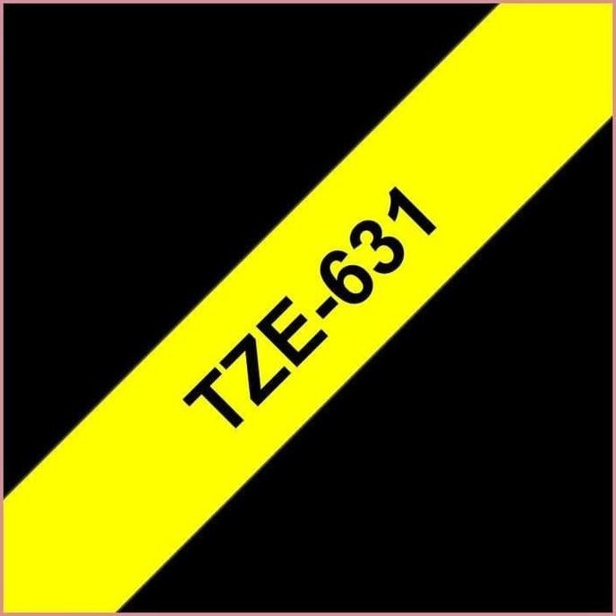 

Brother Label Tape Tze 631 12Mm Black On Yellow New Stok