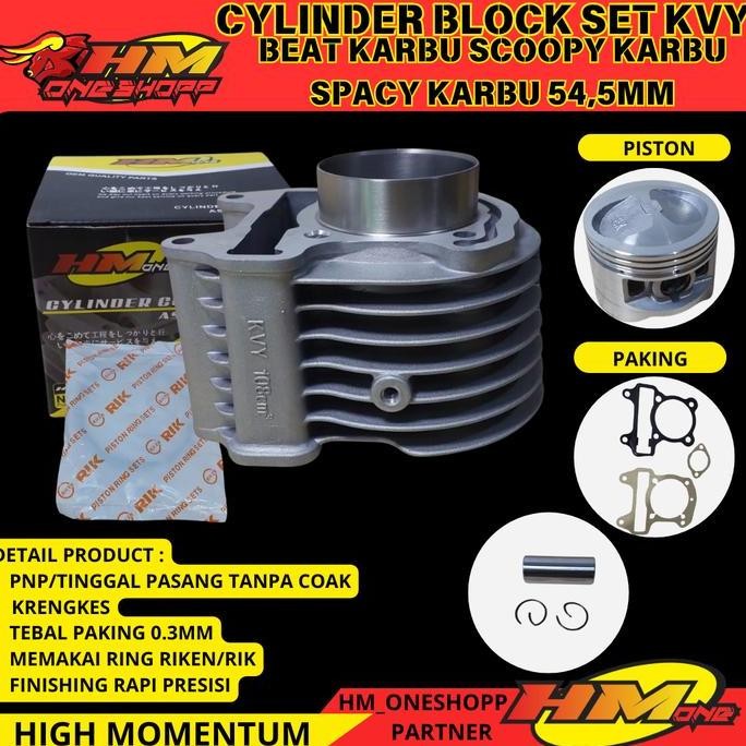blok seher boring bore up beat karbu scoopy karbu spacy 54.5mm hmone racing piston ring gasket pakin