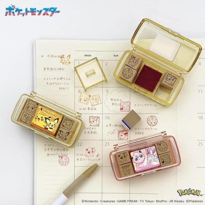 

Terlaris Beverly Mini Stamp Set Pokemon Pikachu Eeevee Mew Jigglypuff Victini Stempel Journal Limited Edition SALE