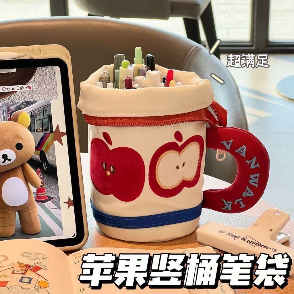 

Kotak Pensil Vertikal Minimalis Apple/Tempat Pena Kapasitas Besar Alat Tulis Mahasiswa/Tas Buggy