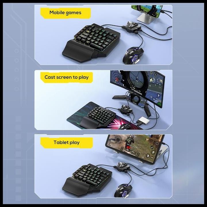 Memo Zh01 Otg Converter Keyboard & Mouse Gaming Rgb Harga Promo