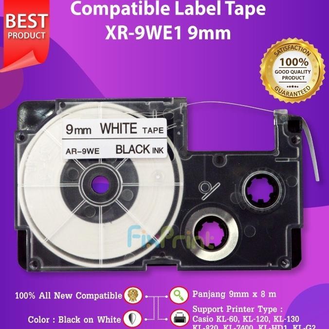 

Xr-9We1 Xr-9 Label Tape Cas 6Mm 9Mm 12Mm Black On White Kl60 Kl-60 New Stok