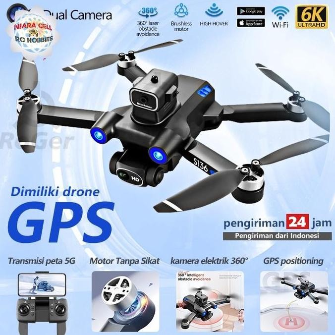 Tersedia DRONE GPS S132 DUAL KAMERA 4K OPTICAL FLOW Bisa RTH ORBIT BRUSHLESS