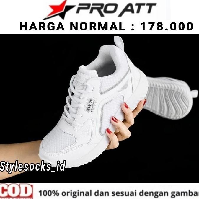 Tersedia SEPATU WANITA FULL WHITE / SEPATU WANITA PRO ATT PUTIH ORIGINAL 100%