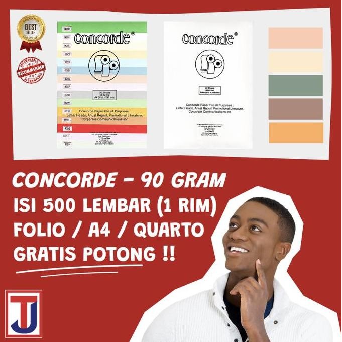 

KERTAS CONCORDE ISI 500 LEMBAR (1 RIM) FOLIO F4/ A4/ QUARTO 90 GRAM