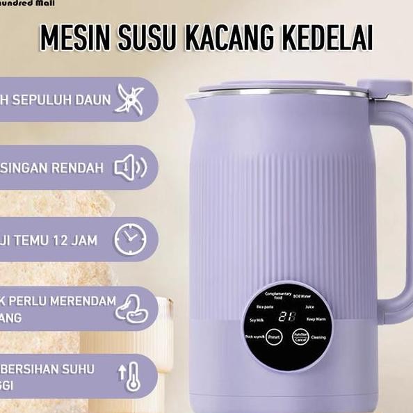 Lhthundred Mall 6 In 1 Soy Milk Maker Mesin Susu Kedelai Multifungsi 1Ml Jus 10 Mesin Kacang Pemecah