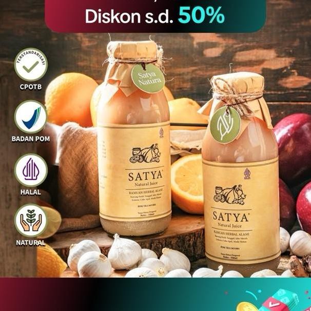 

Paket 2 Botol Satya Jus Bawang Putih Tunggal Jahe Merah Madu Hutan Cuka Apel Lemon Bpom Tr Natural Dan Aman