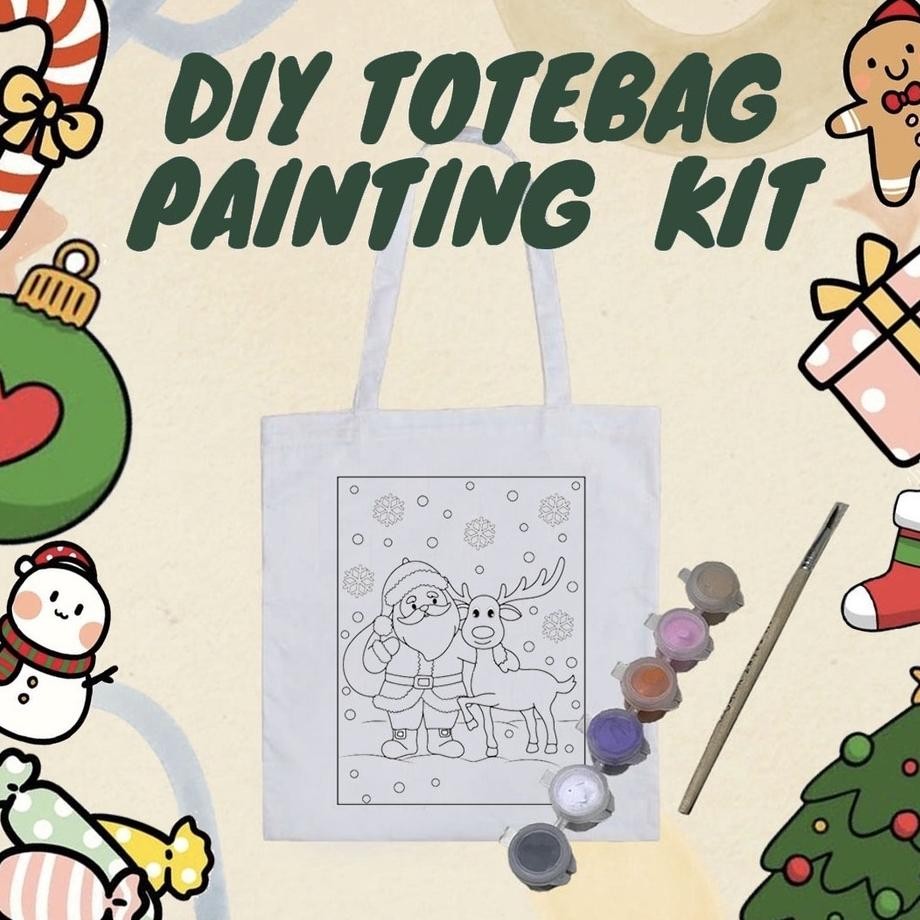 

DIY TOTEBAG / STRINGBAG KANVAS EDISI NATAL CHRISTMAS AST