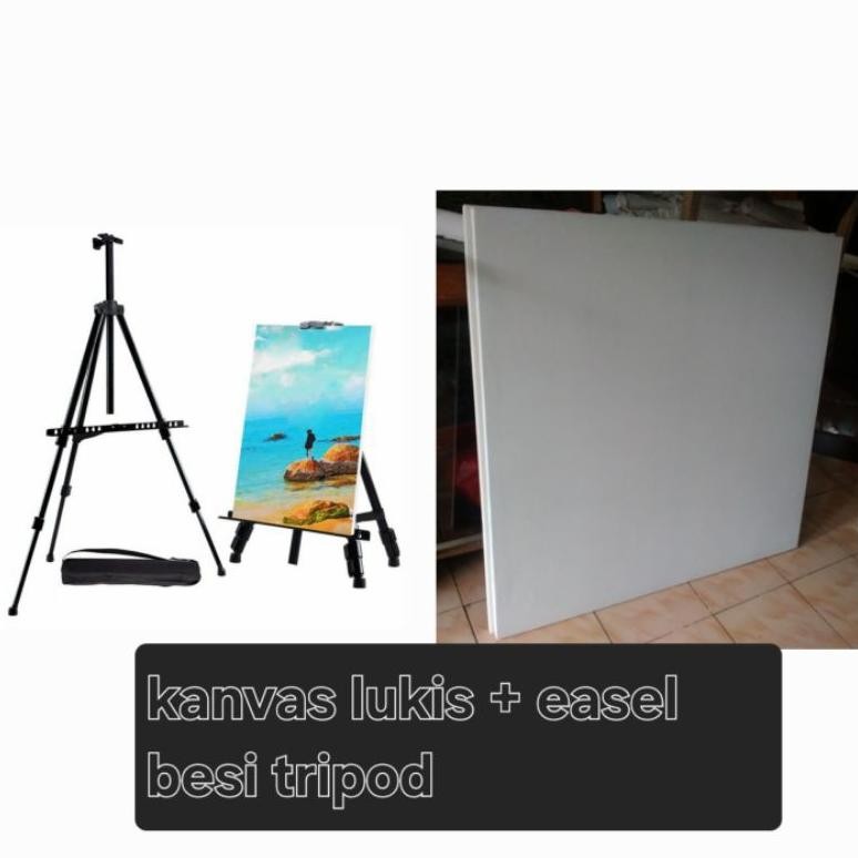

PAKET Kanvas Lukis Uk 100x100 + Easel Besi AST