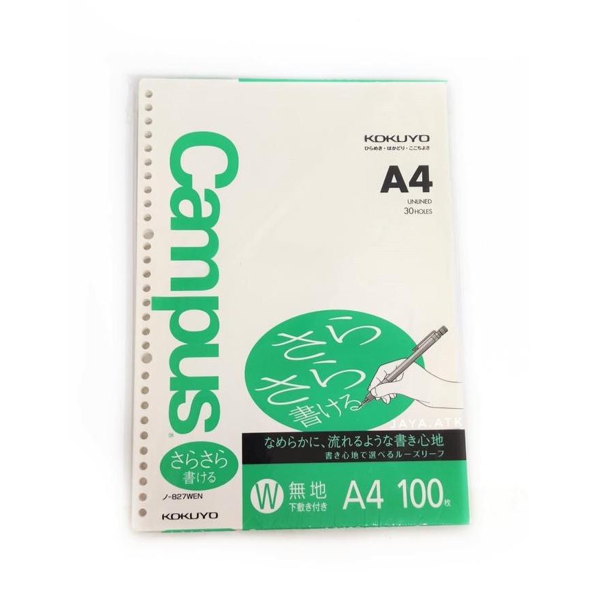 

NEW KERTAS BINDER A4 30 RING 100 POLOS KOKUYO 827WEN LOOSE LEAF BUKU