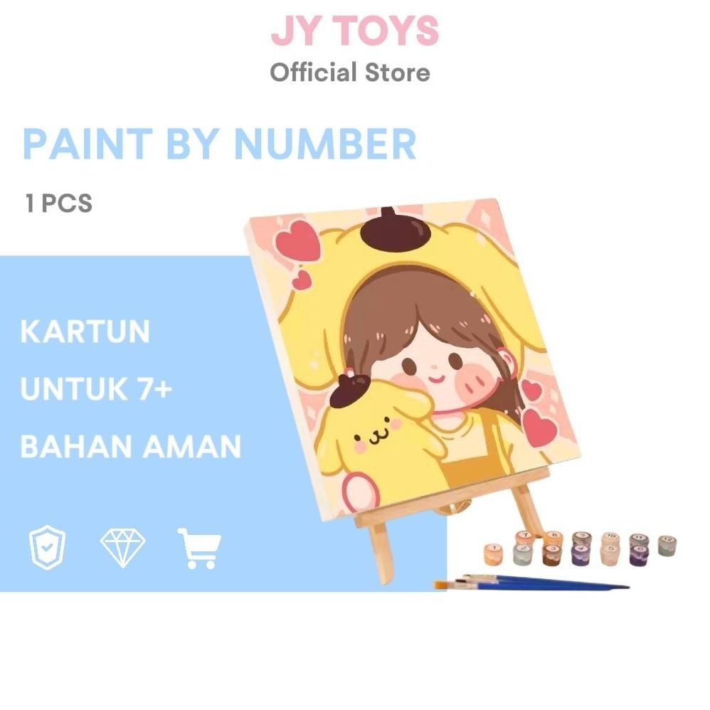 

20CM Paint By Number Kartun DIY Painting Kit Canvas Digital Melukis Mewarnai Kanvas Lukis AST