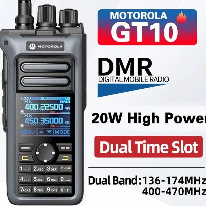 TERLARIS - HT Handy talky Jangkauan Luas 20KM Motorola GT-10 20W Type C 6800mah