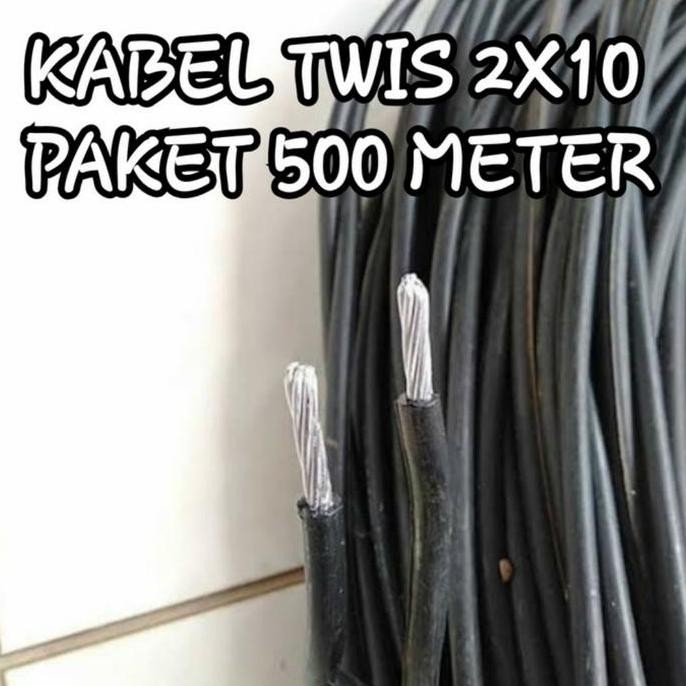 Kabel Pln 2X10 Twis Sr Hitam / Kabel Tiang Listrik 500 Meter
