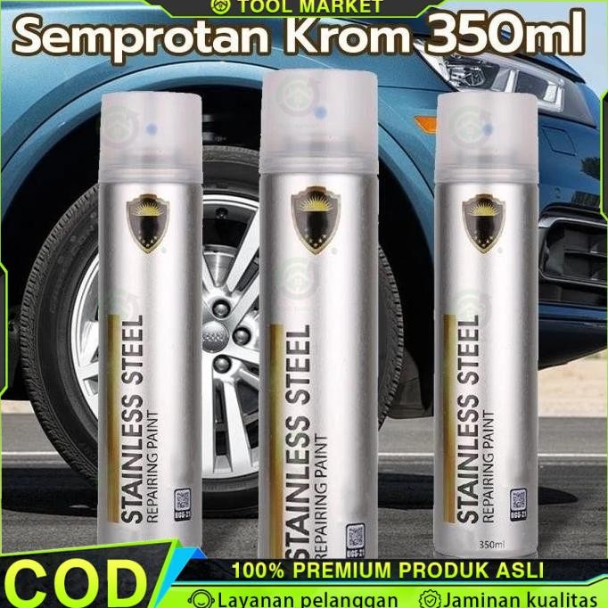 

HOTREADY STOCK Spray Chrome Cat Semprotan Krom Tanpa Karat 350ml Warna Stainless Steel Paint Chrome Pain Krum Stainless Automotive Metallic AST