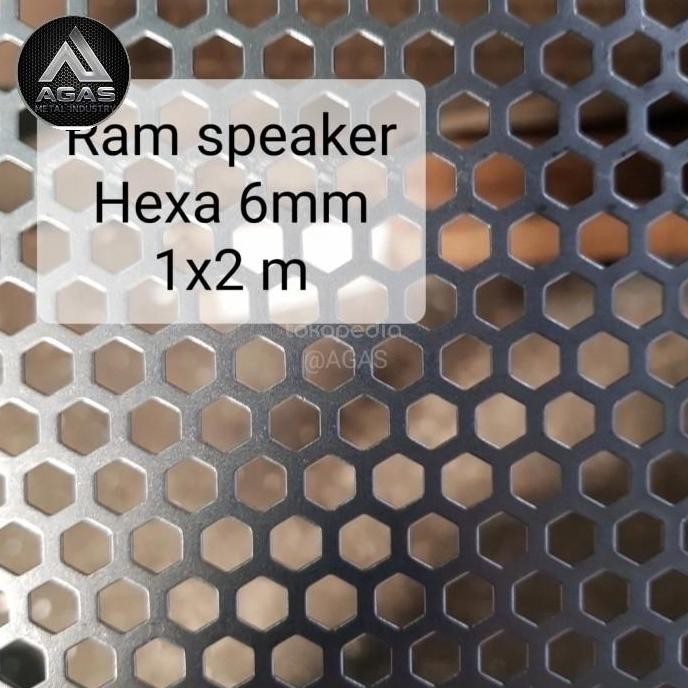 TERBARU - Ram Grill Speaker Plat Besi Hexagonal 6mm UK 100x200cm