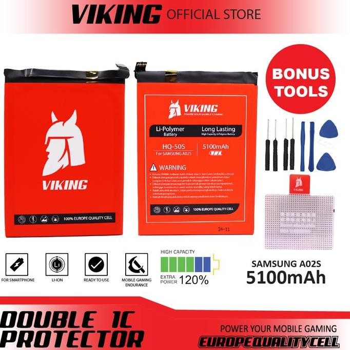 Viking Baterai Samsung Galaxy A02S / A025 / M02S Hq-50S Double Power