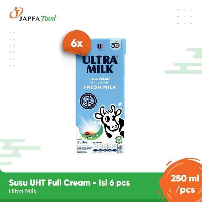 

Ultra Milk UHT Full Cream 250ml - Isi 6 pcs