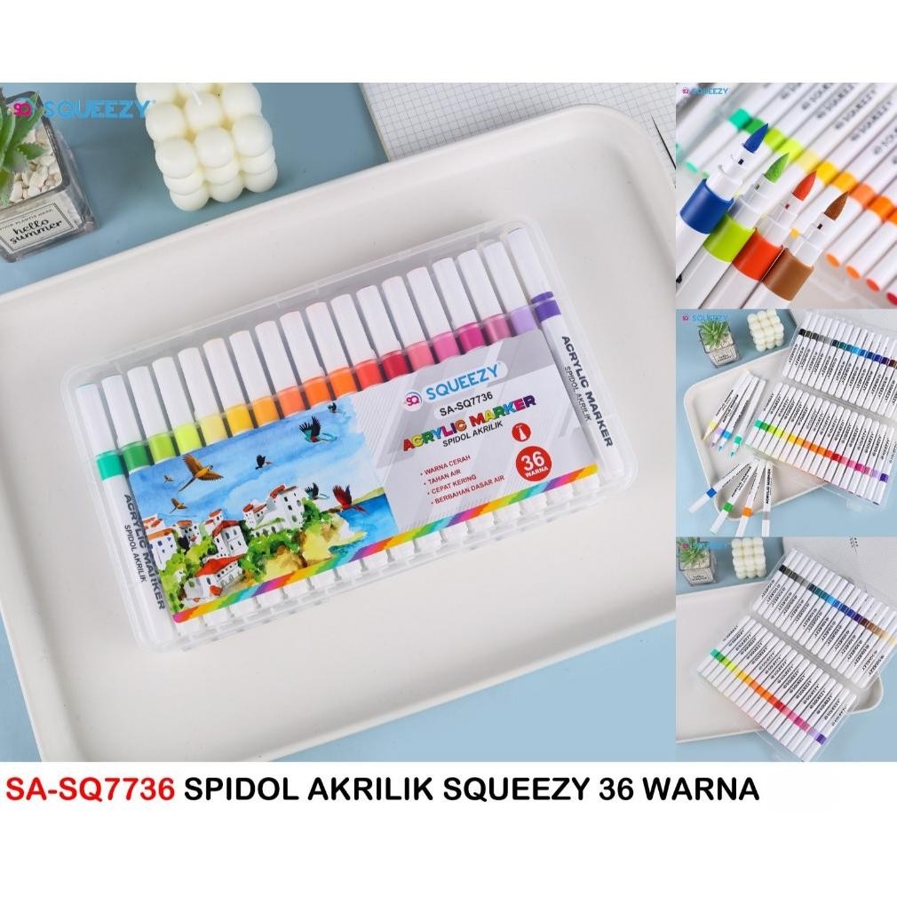 

SQUEEZY SPIDOL CAT ACRYLIC / Spidol Akrilik 36 warna AST