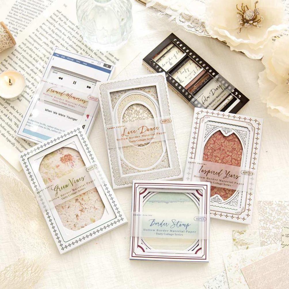 

10pcs Stiker + 30pcs Kertas Hias Seri Kolase Harian Dekorasi Buku Pegangan Retro Sederhana Stiker Perekat Diy Journal AST