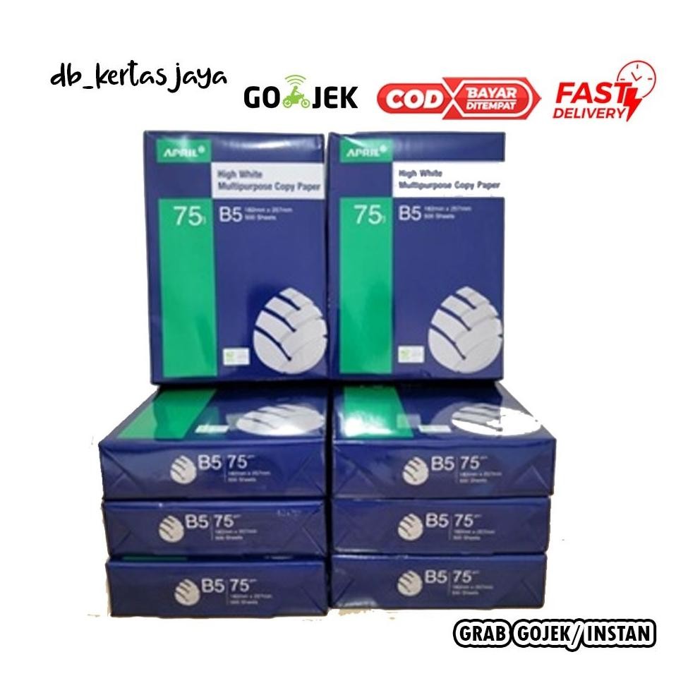 

Kertas HVS B5 1 rim 75 gram (High White Multipurpose Copy Paper) AST