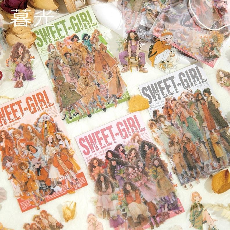 

(3CC) sticker transparan karakter perempuan wanita cute lucu girl character journaling AST