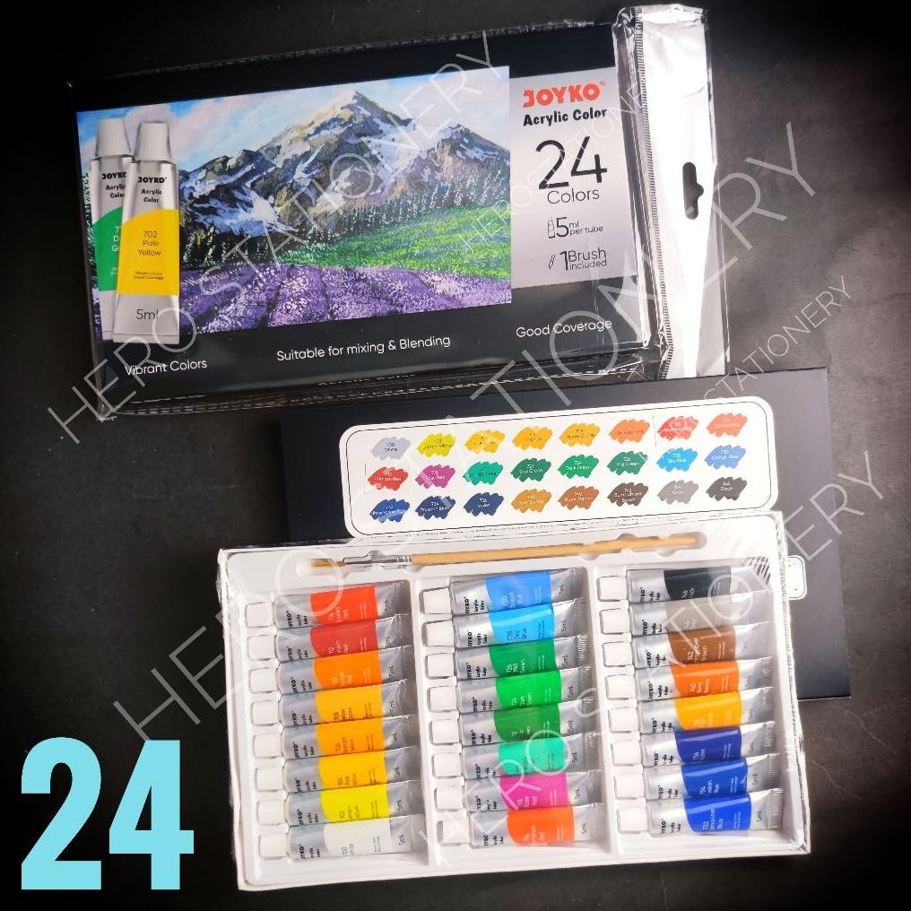

Cat akrilik acrylic vibrant colours joyko set 24 warna x 5 mL ACC-5-24 AST