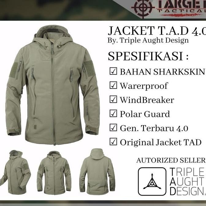 Jaket Tactical TAD 4.0 Original Impor YKK Zipper ARMY LORENG KEREN