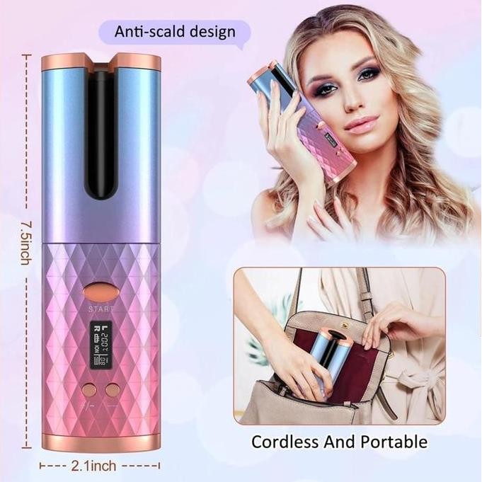 BEBAS ONGKIR - Pengeriting Rambut Catokan Otomatis Tanpa Kabel USB Curly Meluruskan Sisir