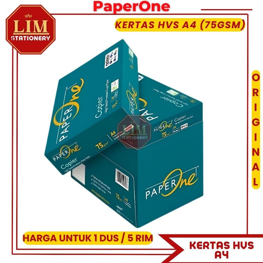 

(Instant)Kertas HVS Putih A4 75Gr (5 Rim) PaperOne AST