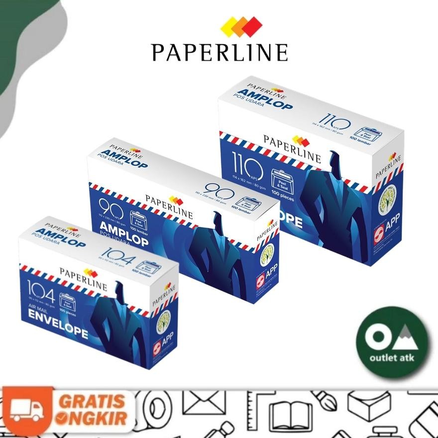 

Amplop Udara Tanggung 110 Paperline Airmail APS isi 100 AST