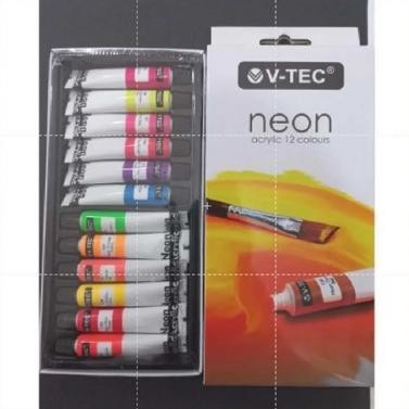 

Cat Acrylic Neon Colour VTEC Cat Akrilik 12 Warna 6ml V-Tec AST