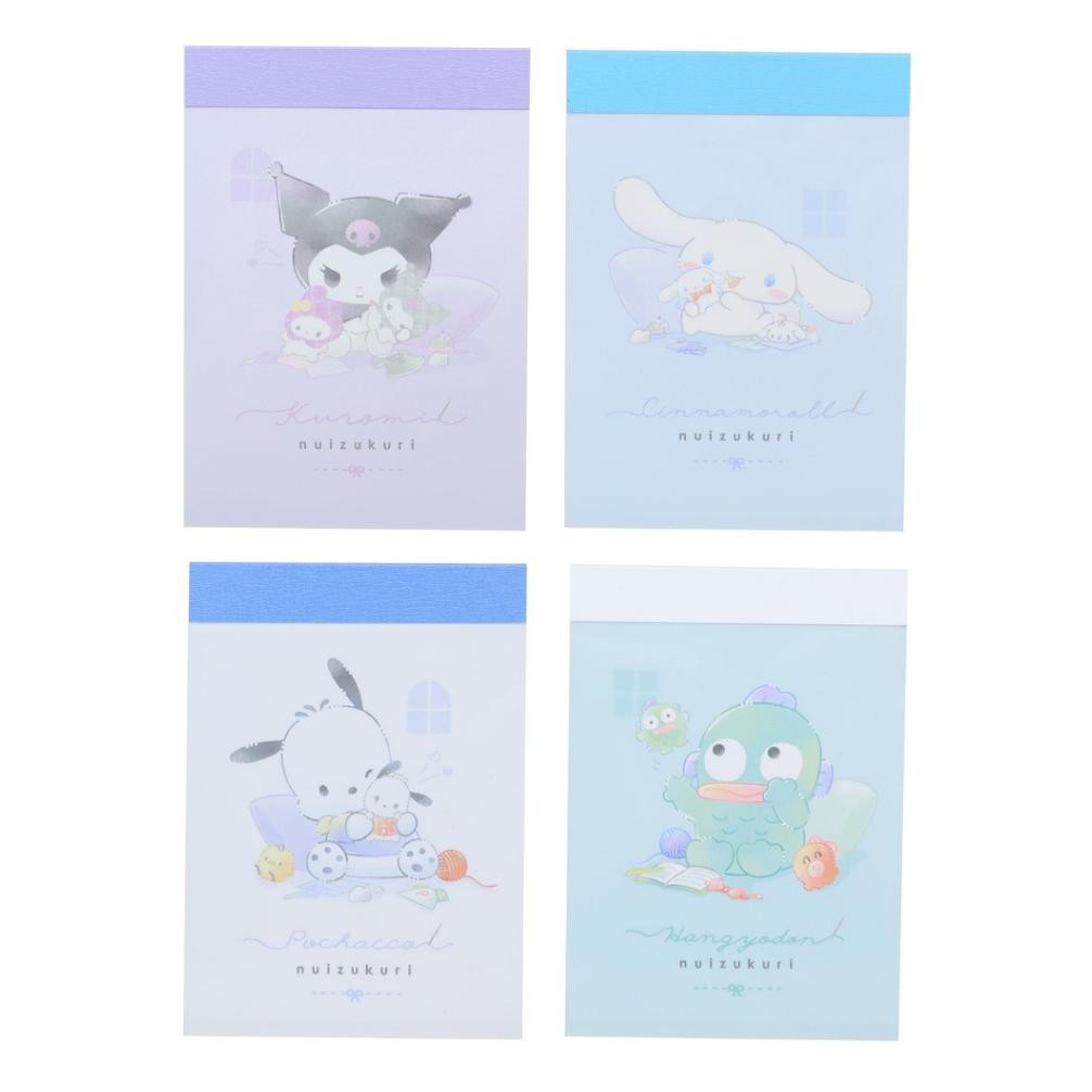 

Mini Memo Pad Sanrio Stuffed Dolls Kuromi Cinnamoroll Pochacco Hangyodon Nuizukuri Note Kecil Notepad Limited Edition AST