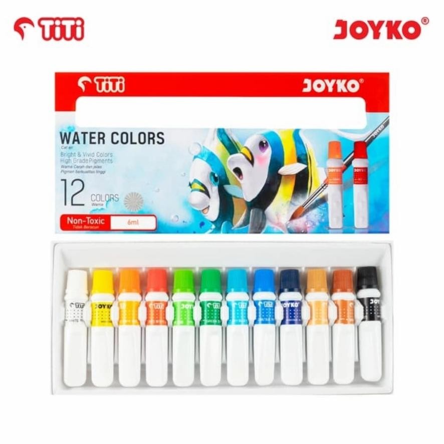 

Water Color Cat Air Joyko TiTi WAC-6ML-12 Warna Colors NON TOXIC AST