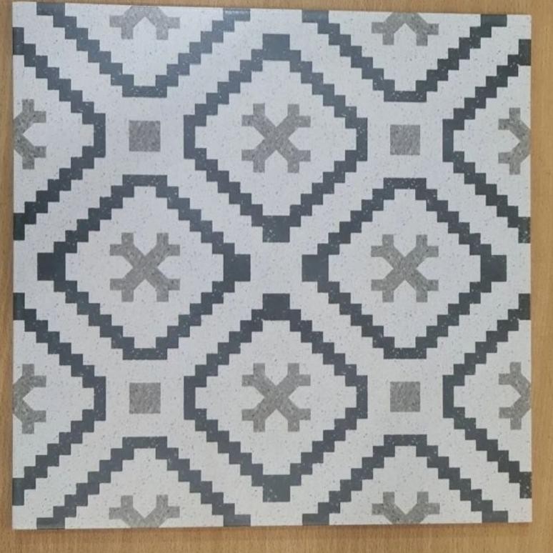 PROMO KERAMIK LANTAI PLATINUM BRIGHTON BLACK DECOR 40X40 KW2 fx-45