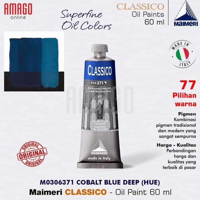 

Cat Minyak Lukis MAIMERI Classico - Oil Paint - Cobalt Blue Deep - 60ml - M0306371 AST