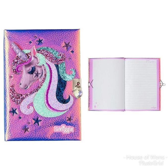 

Smiggle Fave A5 Lockable Notebook - Diary Kunci Unicorn Smiggle Co