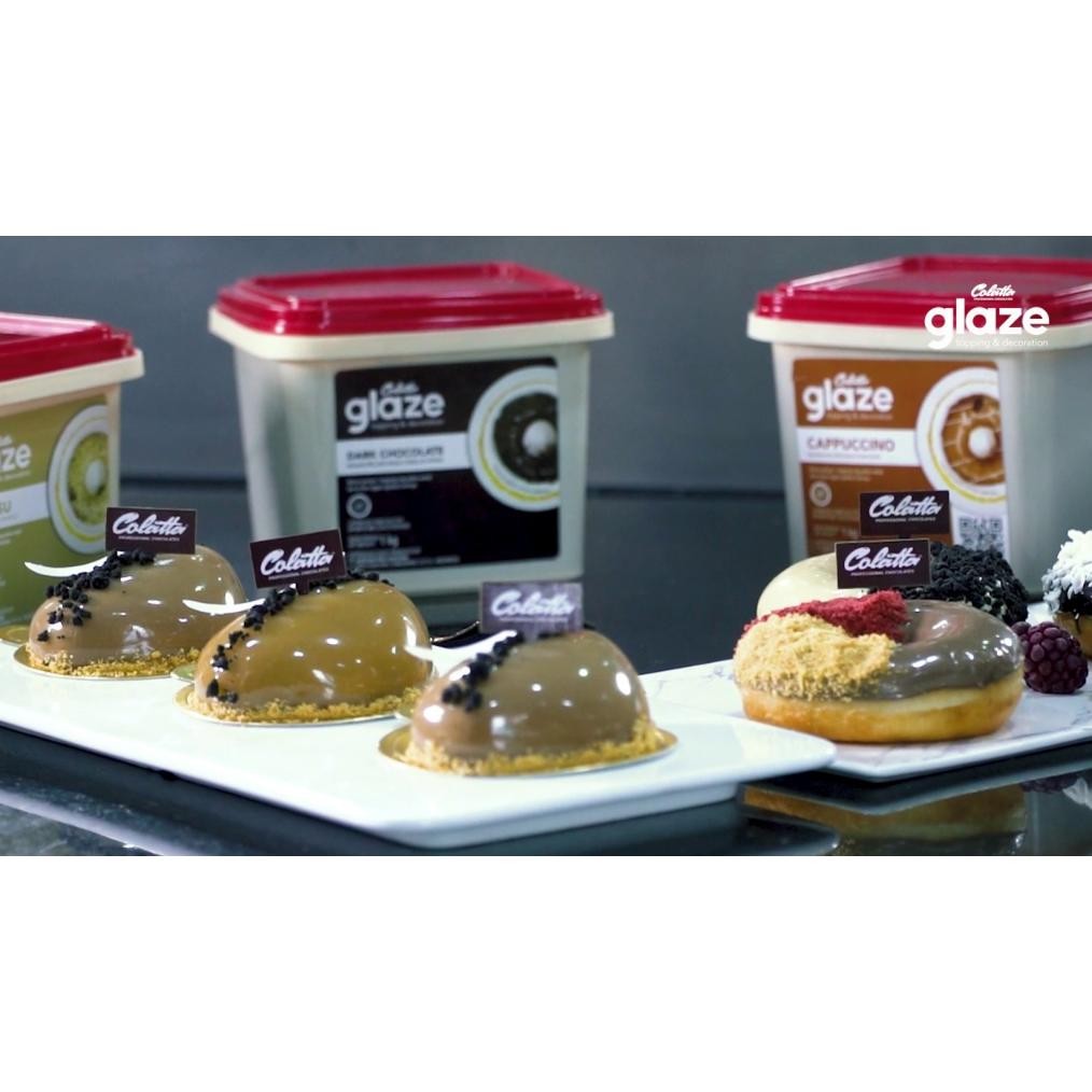 

COLATTA GLAZE 1 KG - Topping Selai Dark Coklat Choco Chocolate Crunchy Tiramisu Green Tea Matcha Cappucino Kapucino White Vanilla Strawberry Stroberi Banana Milk Pisang Susu Mango Mangga Caramel Dulce Karamel Collata