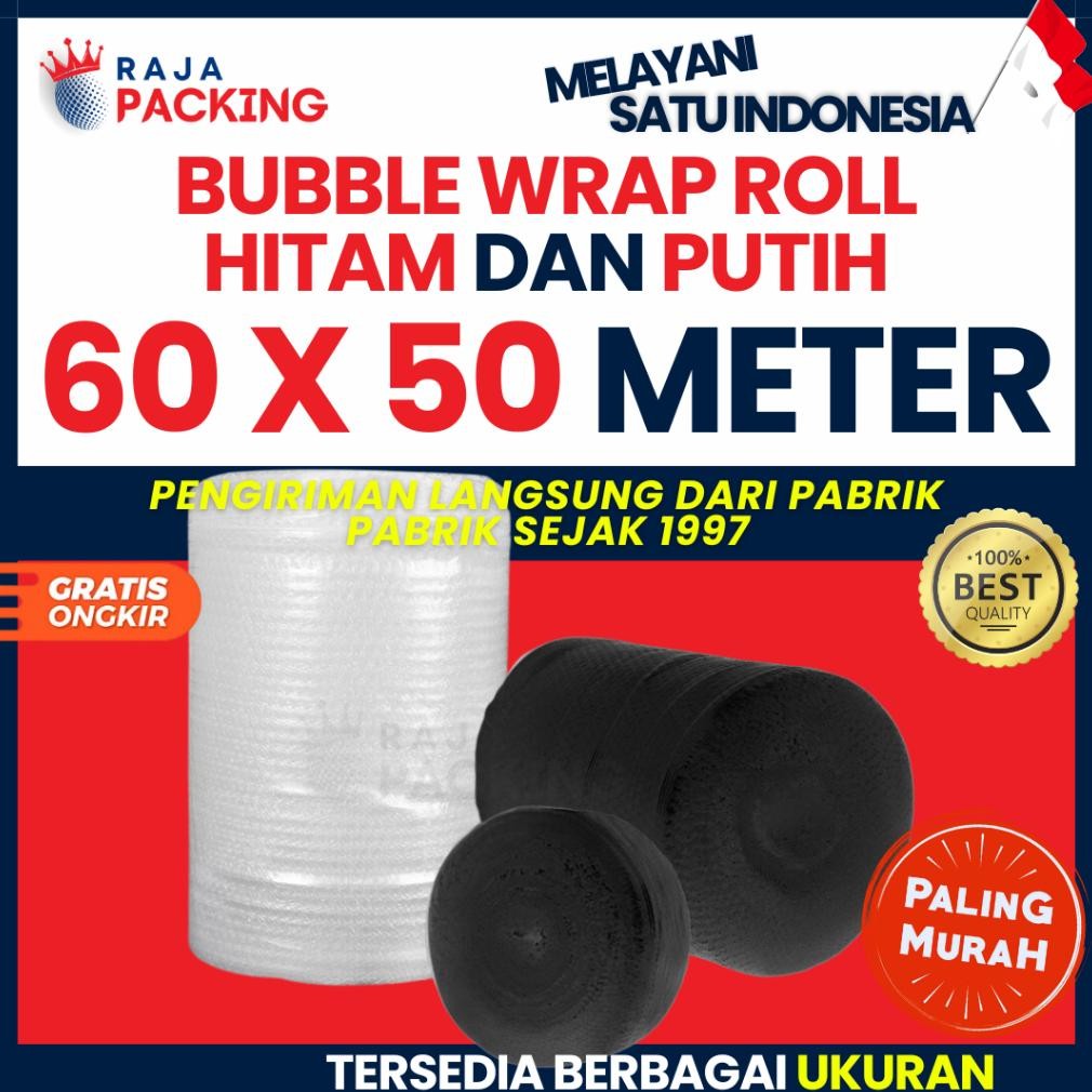 

Bubble Wrap Roll 60cm x 50m Hitam Bening Tebal Murah Jakarta AST