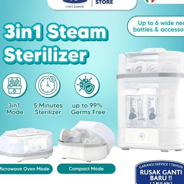 Chicco Steam Sterilizer Steriliser Botol Bayi Sterilisasi Uap Alat Makan Bayi
