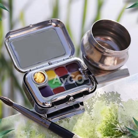 

Premium Mini Metal Palette Painting / Palette Lukis Portable / Travel Palette Painting Watercolor AST