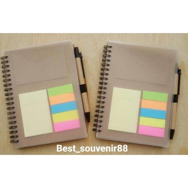 

Note Book Recycle /Notes Buku Tulis/ Buku Catatan / Memo Pos it + Pulpen AST