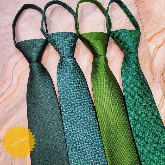dasi pria hijau olive hijau emerald dasi instan siap pakai dasi kantor