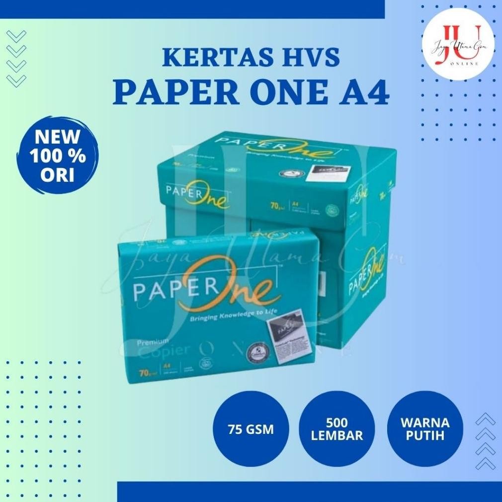 

Kertas HVS Paper One A4 75gsm 1 Rim / 100gsm Isi 100 Lembar Kertas Fotokopi Print AST