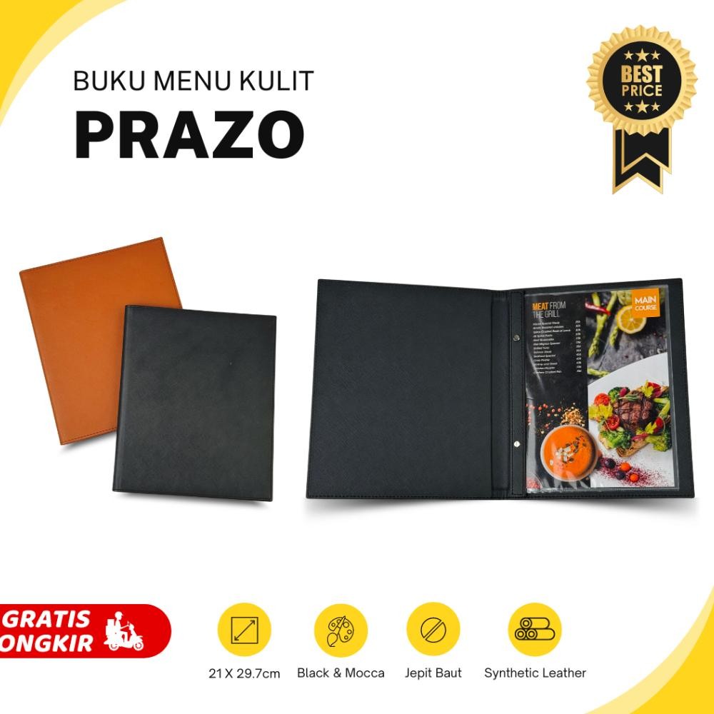 

Buku Menu Kulit Prazo ukuran A4 model Jepit Baut - Cafe Restoran Hotel AST