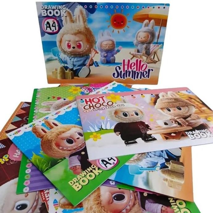 

(10Pc) Buku Gambar Ukuran A4 - Motif Labubu, Sanrio, Dan Fancy Cewe/Cowo - Paper, Kertas Co