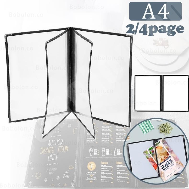 

Transparan A4 Buku Menu Restoran Kulit Cover Pelindung Menu Cover Menu Sampul Buku AST
