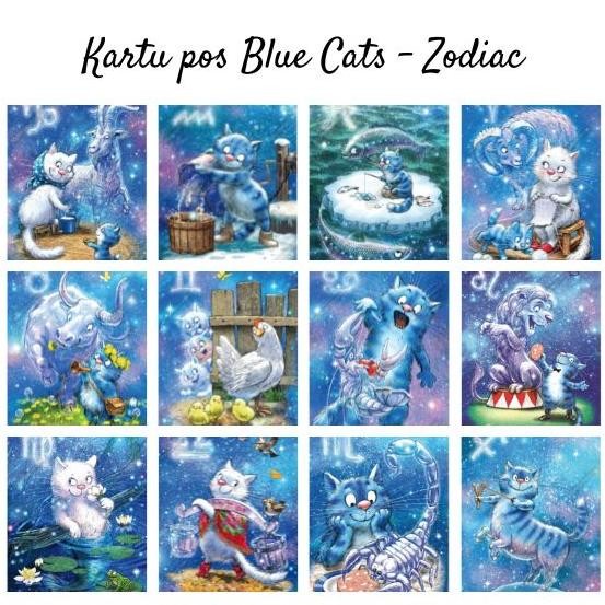 

Blue Cats Zodiac Postcard series AST