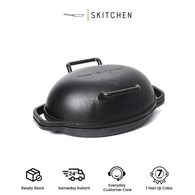 Skitchen Cast Iron Brisbane Bread Pan Max Alat Panggangan Loyang Roti Sourdough Premium