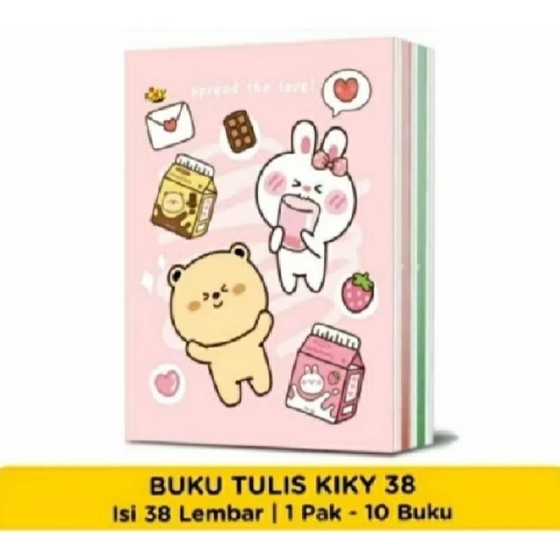 

Buku Tulis Kiky 38 Lembar - 1 Pack Isi 10 Buku Produksi Kiky AST